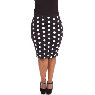 Plus Moda Women's Plus Size Geo Pop Polka Dot Pencil Skirt