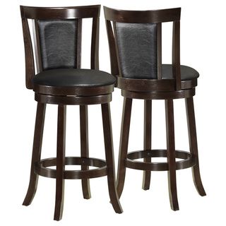 Black/Cappuccino Wood 39 inches high Swivel Counter Stool 2 pieces