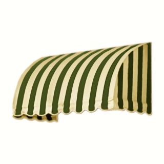 Awntech 124.5 in Wide x 24 in Projection Olive/Tan Stripe Waterfall Window/Door Awning