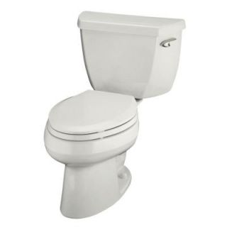 KOHLER Wellworth Classic 2 piece 1.6 GPF Single Flush Elongated Toilet in White K 3505 RA 0