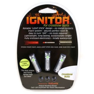 NuFletch Ignitor Replacement Bulbs  Nocks 3 Pack Green .285/.295/.300/Moon 824896