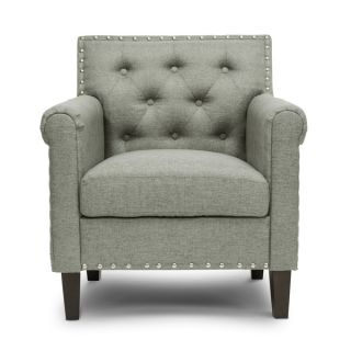 Baxton Studio Thalassa Beige Linen like Fabric Modern Arm Chair
