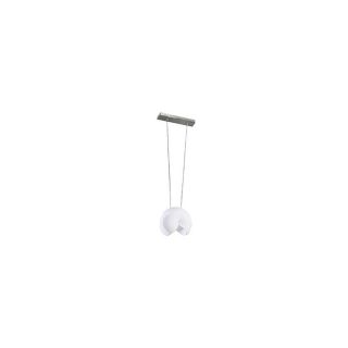 JESCO 4 3/4 in W Fossil Satin Nickel Mini Pendant Light with Frosted Shade