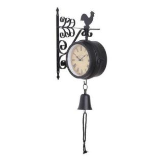ORE International 10 in. L x 4 in. W x 22 in. H Montreal Outdoor Double Side Wall Clock 35412