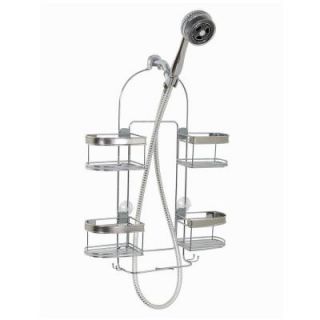 Zenna Home Premium Expandable Shower Caddy for Hand Held Shower or Tall Bottles in Stainless Steel E7546STBB