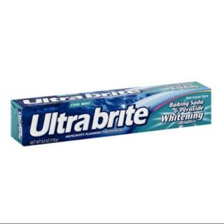 Ultra brite Baking Soda & Peroxide Whitening Toothpaste, Cool Mint 6 oz (Pack of 6)