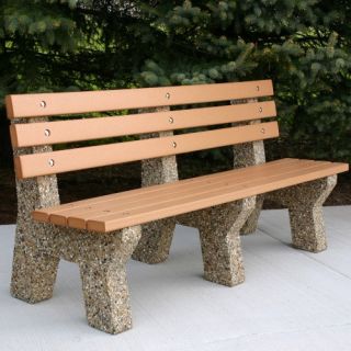 Doty & Sons Recycled Plastic Lumber Concrete Bench   6 ft.   Outdoor Benches
