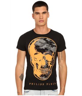 Philipp Plein Camo Skull T Shirt Black/Orange