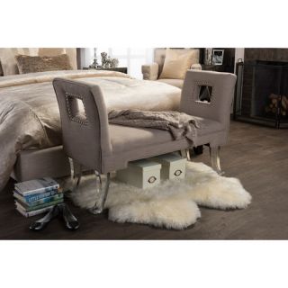 Bessie Modern and Contemporary Beige Linen Upholstered Luxe Flared