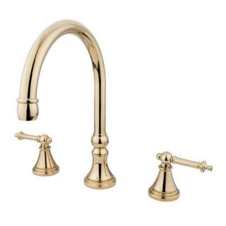 Elements of Design Double Handle Deck Mount Solid Brass Roman Tub Faucet Trim Templeton Lever Handle