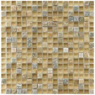 Merola Tile Tessera Mini Suffolk 11 3/4 in. x 11 3/4 in. x 8 mm Stone and Glass Mosaic Tile GDMTMNS