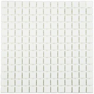 Merola Tile Ruidera Square Blanco Anti Slip 13 in. x 13 in. x 5 mm Glass Mosaic Tile GTORSBAS