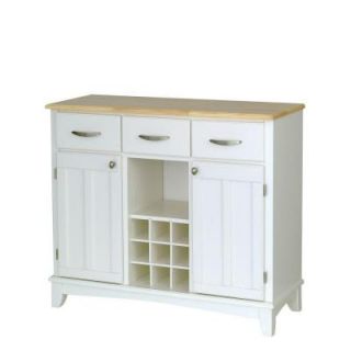 Home Styles Three Drawer 41.75 in. W White Buffet with Wood Top 5100 0021
