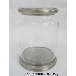 allen + roth Glass Canister with Polish Chrome Iron Cover and Base