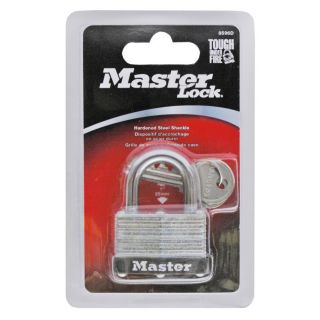 Master Lock 1.701 in Silver with Black Bumper Steel Keyed Padlock