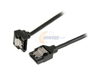 StarTech 18in Latching Round SATA to Right Angle SATA Serial ATA Cable