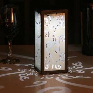Frosted Scroll Square Solar Lantern
