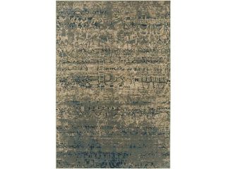 7.85' x 9.85' Waves on the Beach Turquoise Blue, Moss Green and Sandy Brown Area Throw Rug