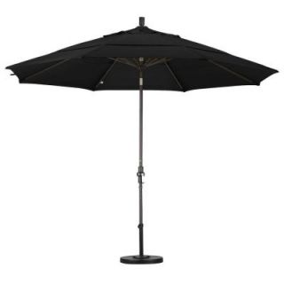 California Umbrella 11 ft. Aluminum Collar Tilt Double Vented Patio Umbrella in Black Pacifica GSCU118117 SA08 DWV