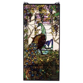 Design Toscano Majestic Peacock Stained Glass Window
