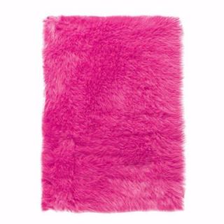 Home Decorators Collection Faux Sheepskin Hot Pink 2 ft. x 3 ft. Area Rug 5248200540