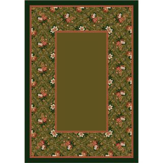 Milliken Floral Charm Rectangular Green Transitional Tufted Area Rug (Common 5 ft x 8 ft; Actual 5.33 ft x 7.66 ft)