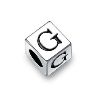 Bling Jewelry 925 Sterling Silver Block Letter G Pandora Compatible Bead Charm