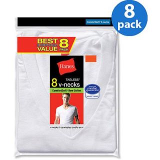 Hanes Big Men's Value 8 Pack V Neck T Shirts