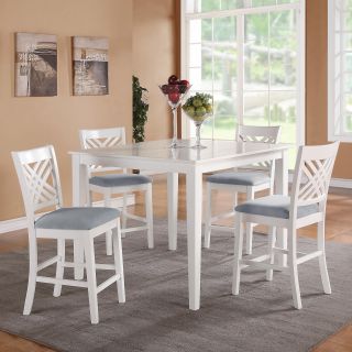 Standard Furniture Brooklyn 5 Piece Counter Height Dining Table Set   White   Dining Table Sets