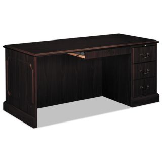 HON 94000 Series Single Pedestal Mahogany Desk
