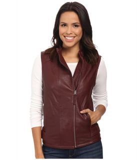Lucky Brand Leather Vest Luxe Burgundy