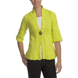 Pure Handknit Downtown Single Knit Cotton Cardigan Sweater (For Women) 4739W 43