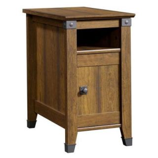SAUDER Carson Forge Collection Washington Cherry Rectangle Side Table with Pull Out Shelf 414675