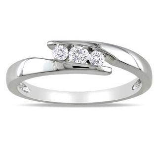 Haylee Jewels Sterling Silver 1/5ct TDW Diamond 3 stone Ring (G H, I2