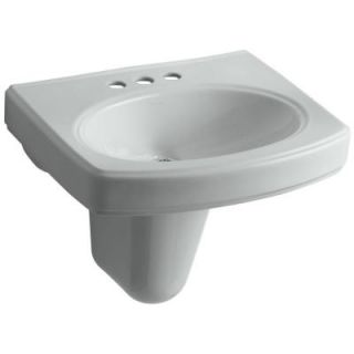 KOHLER Pinoir Wall Mounted Vitreous China Bathroom Sink in Cashmere with Overflow Drain K 2035 4 K4