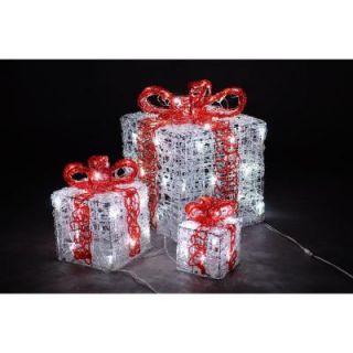 Novolink 10 in. 66 White LED Decorative Gift Box Set (3 Count) AS PK3