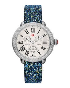 MICHELE Serein Diamond Watch Head & 18mm Crystal Watch Strap