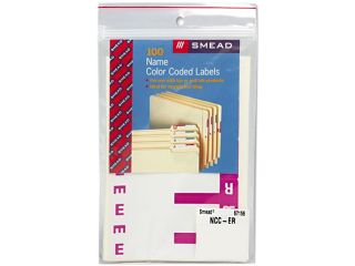 Smead 67156 Alpha Z Color Coded First Letter Name Labels, E & R, Purple, 100/Pack