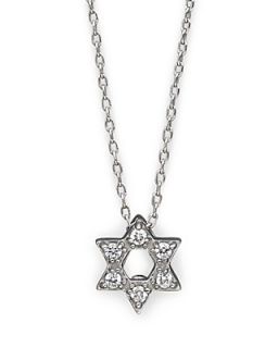 Roberto Coin 18K White Gold Star of David Pendant Necklace with Diamonds, 16"