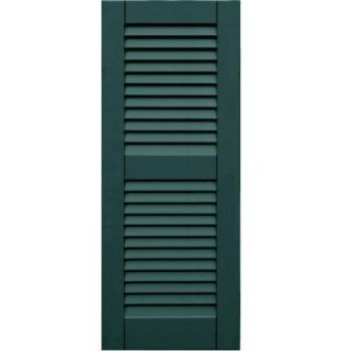 Winworks Wood Composite 15 in. x 38 in. Louvered Shutters Pair #633 Forest Green 41538633