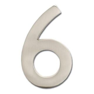 Architectural Mailboxes 5 in. Satin Nickel Floating House Number 6 3585SN 6
