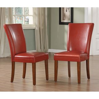 Homelegance Achillea Red Parsons Chair   Set of 2   Dining Chairs