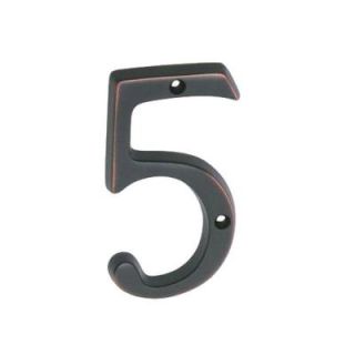 Schlage 4 in. Aged Bronze Classic House Number 5 SC2 3056 716