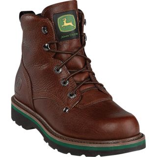 John Deere 6in. Lace-Up Steel Toe EH Work Boot — Brown Walnut, Size 11 1/2, Model# JD6393  6in. Work Boots