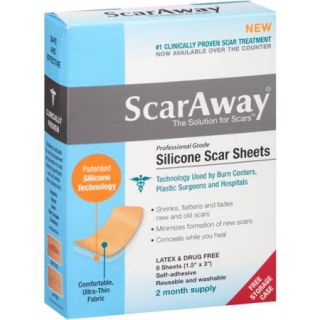 ScarAway Professional Grade Silicone Scar Sheets, 8 count