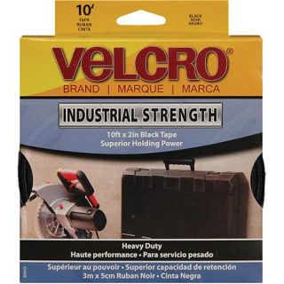 Velcro Sticky Back Industrial Strength Tape, 2" x 10', Black