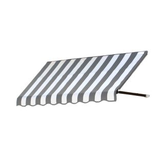 Awntech 196.5 in Wide x 36 in Projection Gray/White Stripe Open Slope Window/Door Awning
