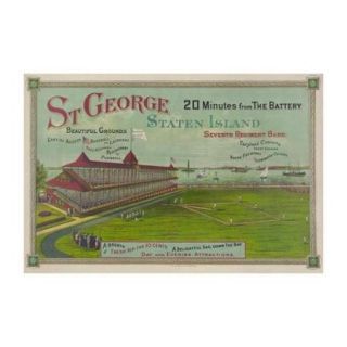 Baseball Game Being Played at St. George Park Print (Canvas 20x30)
