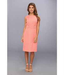 tahari by asl lindsay n novelty jacquard dress coral white