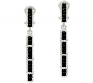 Judith Ripka Sterling Black Spinel Bar Drop Earrings   J326553 —